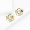 Copper Zircon Rotating Honeycomb Bee Brooch Pin For Women view 1