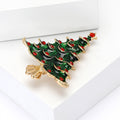 Alloy Rhinestone Christmas Tree Brooch For Cardigans And Coats view 3