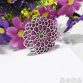 Openwork Floral Disc Metal Charm Pendant in 3 Finishes for Jewelry Making view 5