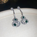 Chic Alloy Hollow Gourd Rhinestone Drop Earrings With Silver Pins Chinese Ethnic Style view 4