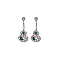 Chic Alloy Hollow Gourd Rhinestone Drop Earrings With Silver Pins Chinese Ethnic Style view 5