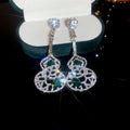 Chic Alloy Hollow Gourd Rhinestone Drop Earrings With Silver Pins Chinese Ethnic Style view 2