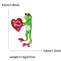 Alloy Enamel Frog Heart Brooch Pin for Creative Apparel Decoration view 4
