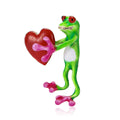 Alloy Enamel Frog Heart Brooch Pin for Creative Apparel Decoration view 5