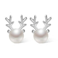 Fashion Christmas Reindeer Antler Stud Earrings For Women, Holiday Party Jewelry Accessories view 1