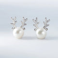 Fashion Christmas Reindeer Antler Stud Earrings For Women, Holiday Party Jewelry Accessories view 2