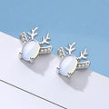 Cute Christmas Antler Stud Earrings For Women, Delicate Sweet Holiday Fashion Jewelry view 1