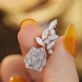 Rose Flower Drop Earrings For Women, Sparkling Micro Paved Zircon Fashion Ear Jewelry view 2