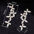 Butterfly Flower Earrings For Women, Micro Pave Zircon Sparkling Fashion Daily Ear Jewelry view 4