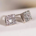 Minimalist Geometric Stud Earrings With Micro Pave Zircon For Women Daily Wear Jewelry view 1
