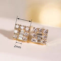 Minimalist Geometric Stud Earrings With Micro Pave Zircon For Women Daily Wear Jewelry view 4