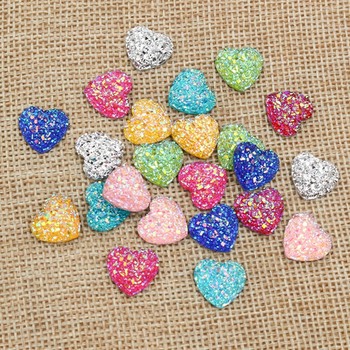 10mm 12mm Heart Shape Gemstone Cabochon Stickers For DIY Earrings Bracelets Jewelry Making