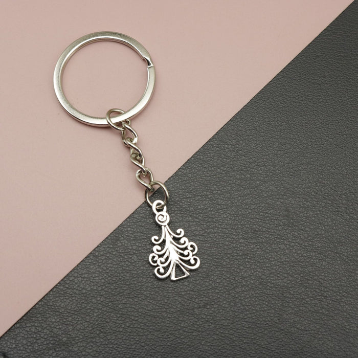 Zinc Alloy Christmas Tree Keychain Holiday Bag Charm Gift