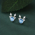 Cute Christmas Reindeer Antler Stud Earrings For Women Mini Delicate Festival Jewelry view 2