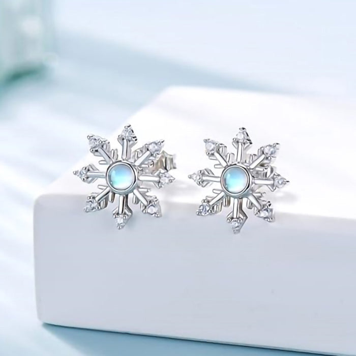 Fashion Christmas Snowflake Stud Earrings For Women Delicate Mini Festival New Year Jewelry