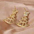 Christmas Light Luxury Stud Earrings For Women, Festive European Style Elegant Fashion Jewelry view 3