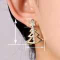 Christmas Light Luxury Stud Earrings For Women, Festive European Style Elegant Fashion Jewelry view 4