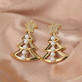 Christmas Light Luxury Stud Earrings For Women, Festive European Style Elegant Fashion Jewelry view 2