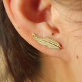 Fashion Leaf Wheat Ear Stud Earrings For Women Delicate Minimalist Daily Wear Jewelry view 6