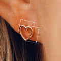 Simple Heart Shape Stud Earrings For Women European American Fashion Daily Jewelry Gift view 4