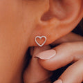 Simple Heart Shape Stud Earrings For Women European American Fashion Daily Jewelry Gift view 1
