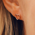 Simple Heart Shape Stud Earrings For Women European American Fashion Daily Jewelry Gift view 3