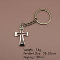 Metal Cross Pendant Keychain Religious Bag Charm Gift view 2