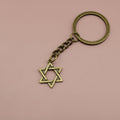 Metal Six Point Star Keychain Bag Charm Gift view 6