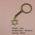Metal Six Point Star Keychain Bag Charm Gift view 2