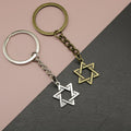 Metal Six Point Star Keychain Bag Charm Gift view 1