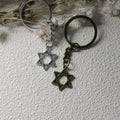 Metal Six Point Star Keychain Bag Charm Gift view 3