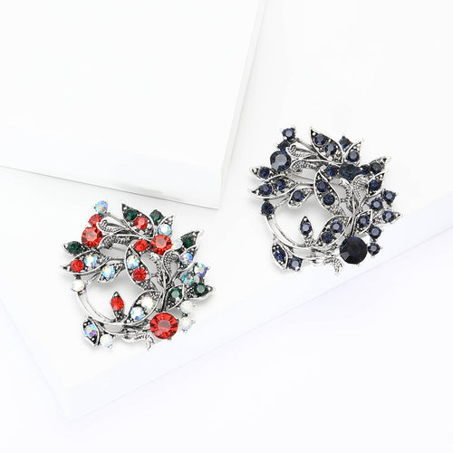 Alloy Rhinestone Wreath Brooch For Women's Suit And Coat Decoration