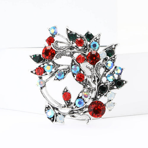 Alloy Rhinestone Wreath Brooch For Women's Suit And Coat Decoration