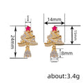 Zircon Inlaid Christmas Tree Drop Earrings For Women, Light Luxury Holiday Fashion Jewelry view 4
