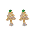 Zircon Inlaid Christmas Tree Drop Earrings For Women, Light Luxury Holiday Fashion Jewelry view 5
