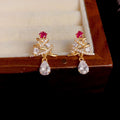 Zircon Inlaid Christmas Tree Drop Earrings For Women, Light Luxury Holiday Fashion Jewelry view 6