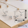 Fashion Antler Stud Earrings For Women, Zircon Inlaid Christmas Festival Statement Jewelry view 4