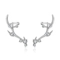 Fashion Antler Stud Earrings For Women, Zircon Inlaid Christmas Festival Statement Jewelry view 5