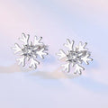 Korean Style Exquisite Snowflake Stud Earrings With Inlaid Zircon For Christmas New Year Jewelry view 2