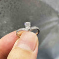 Classic Water Drop Geometric Ring For Women, Zircon Inlaid Wedding Matching Jewelry view 2