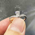 Classic Water Drop Geometric Ring For Women, Zircon Inlaid Wedding Matching Jewelry view 4