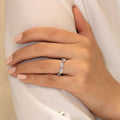 Wave Line Leaf Ring For Women With Zircon Inlay Sparkling Engagement Wedding Gift Jewelry view 3