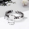 Adjustable Open Ring With Double Heart Design, Antique Silver Heart Fashion Finger Ring view 4