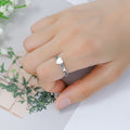 Adjustable Open Ring With Double Heart Design, Antique Silver Heart Fashion Finger Ring view 3