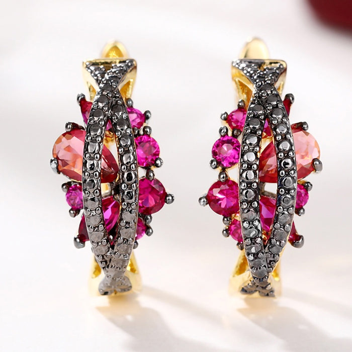 Zircon Inlaid Ear Cuff Earrings For Women, Light Luxury Banquet Fashion Jewelry Accessory