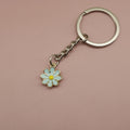 Zinc Alloy Enamel Flower Keychain Minimalist Bag Charm Gift view 7