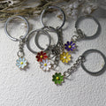Zinc Alloy Enamel Flower Keychain Minimalist Bag Charm Gift view 3