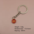 Zinc Alloy Enamel Flower Keychain Minimalist Bag Charm Gift view 2
