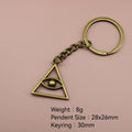Metal Triangle Eye Keychain Creative Bag Charm view 2