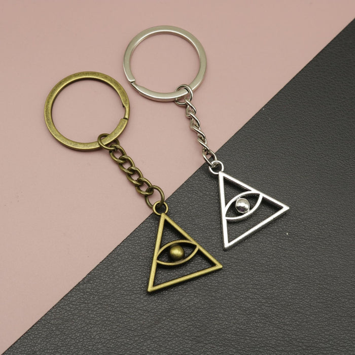 Metal Triangle Eye Keychain Creative Bag Charm